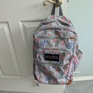 JanSport Cool Student High School Structured Backpack - FLoral and light gray
